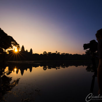 Sunrise at Angkor, the start of a photo tour.