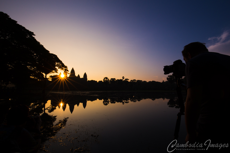Sunrise at Angkor, the start of a photo tour.